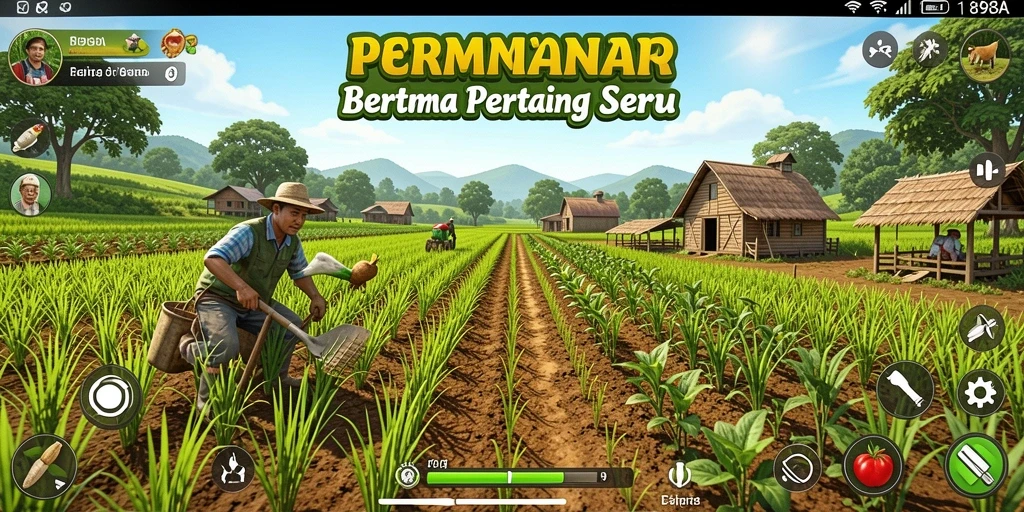 Tampilan gameplay dari peternakan yang sibuk di 898A.
