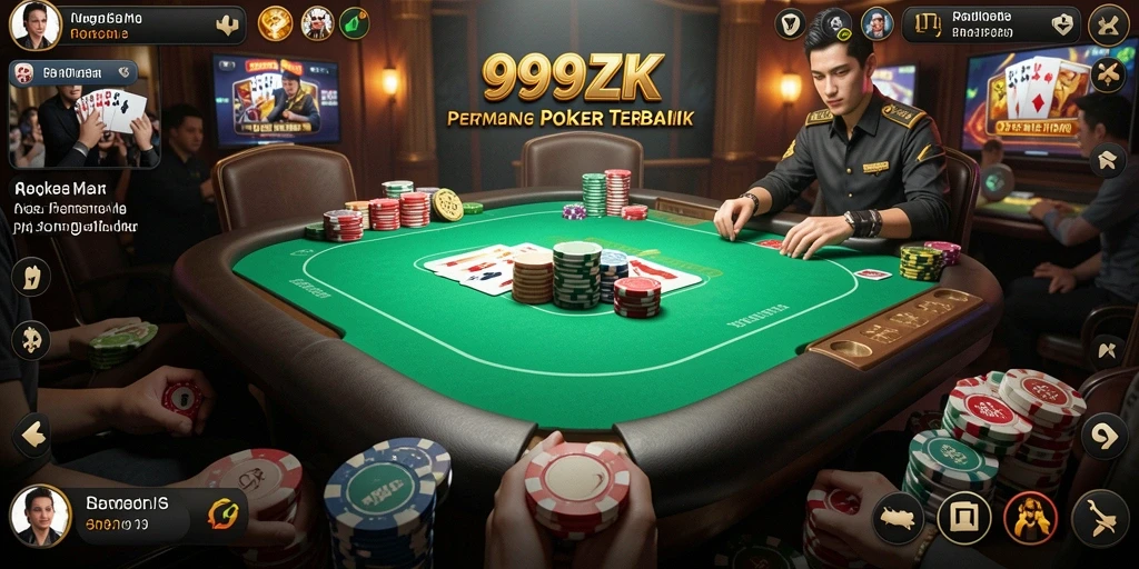 Screenshot permainan Poker yang mendebarkan di 999ZK.