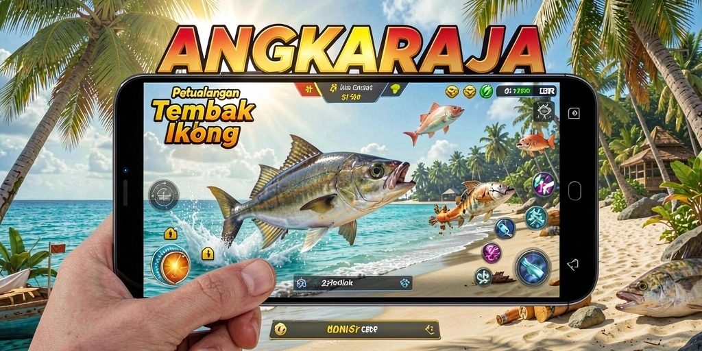 Tangkapan layar menunjukkan gameplay seru Tembak Ikan di ANGKARAJA.