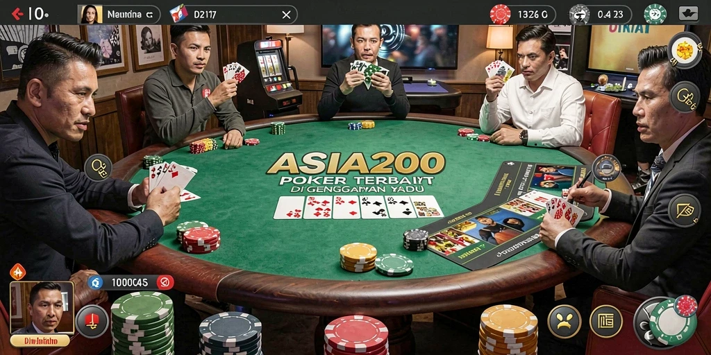 Tampilan gameplay menarik dari ASIA200 dengan kartu poker.