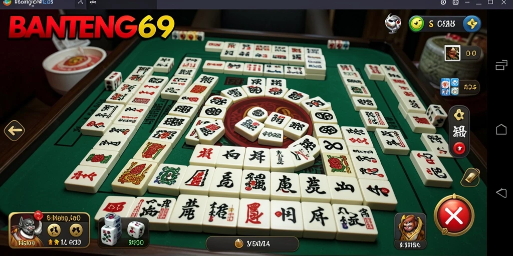Screenshot gameplay BANTENG69 dengan tampilan Mahjong yang menawan.