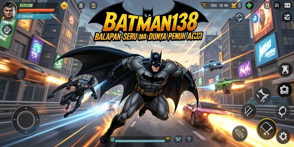 Tampilan seru dari gameplay balapan di BATMAN138.