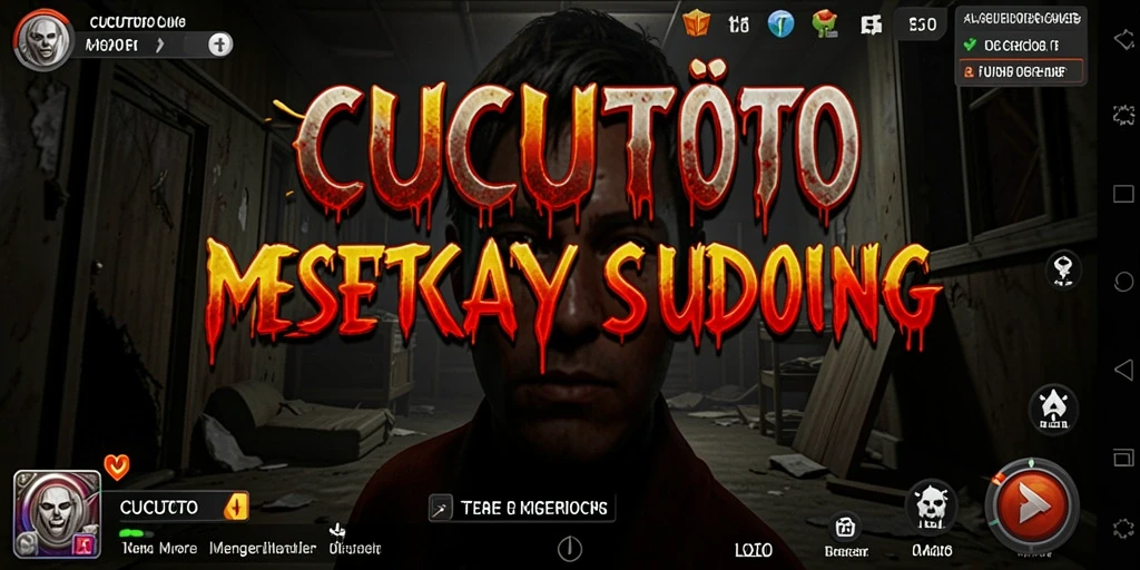 Screenshot gameplay CUCUTOTO dengan suasana horor yang menakutkan.