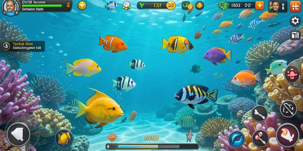 Screenshot gameplay Tembak Ikan yang seru dan mendebarkan.