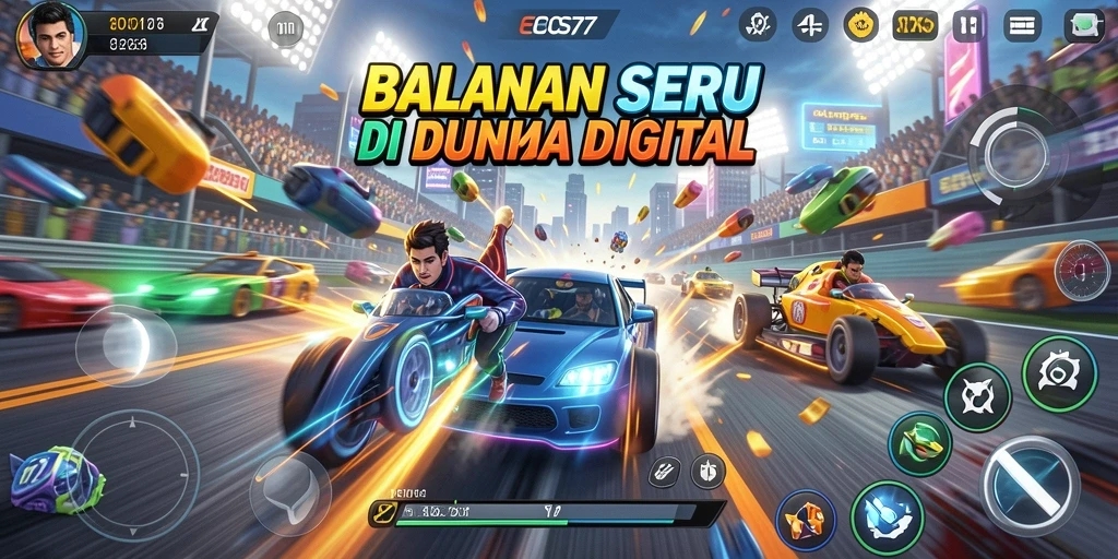 Screenshot gameplay dari balapan seru di EOS77.