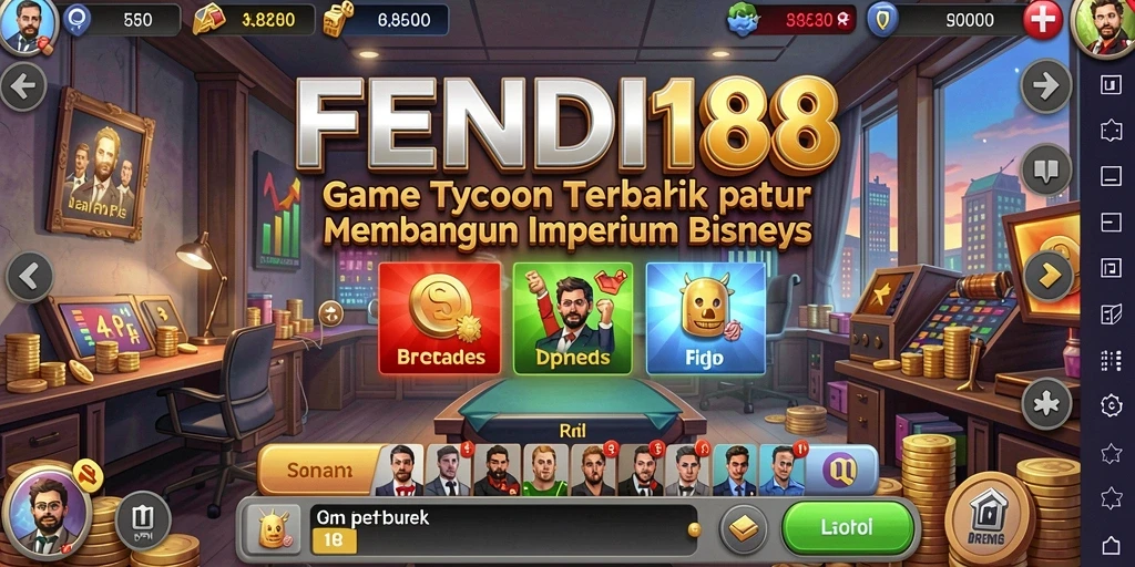 Tampilan gameplay FENDI188 yang menampilkan dunia bisnis Tycoon yang dinamis.