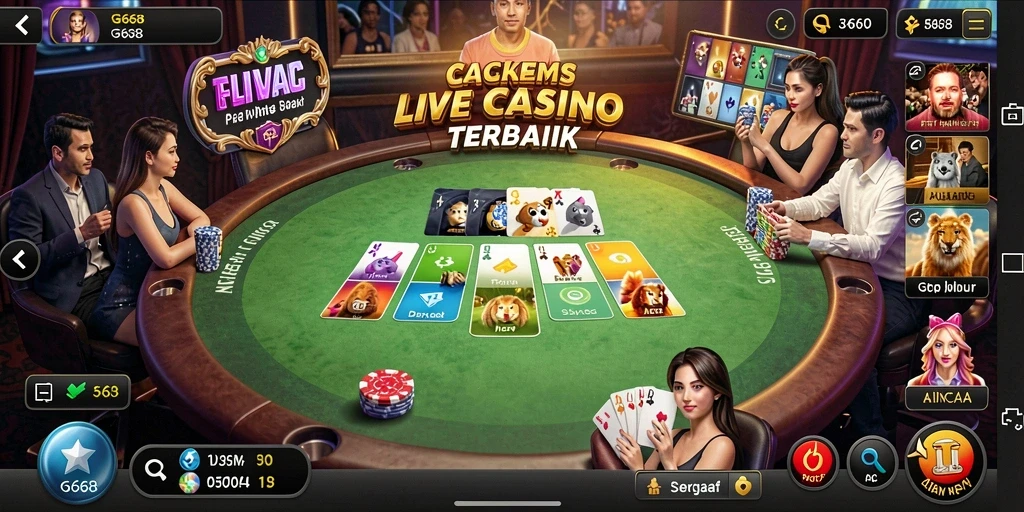 Tampilan mendebarkan dari permainan Live Casino di G668.