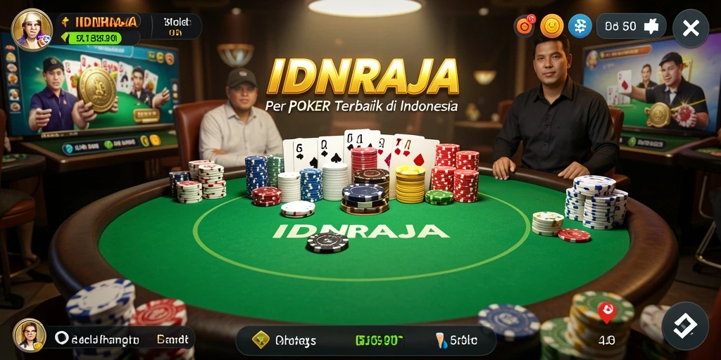 Screenshot gameplay IDNRAJA menunjukkan keseruan bermain Poker.