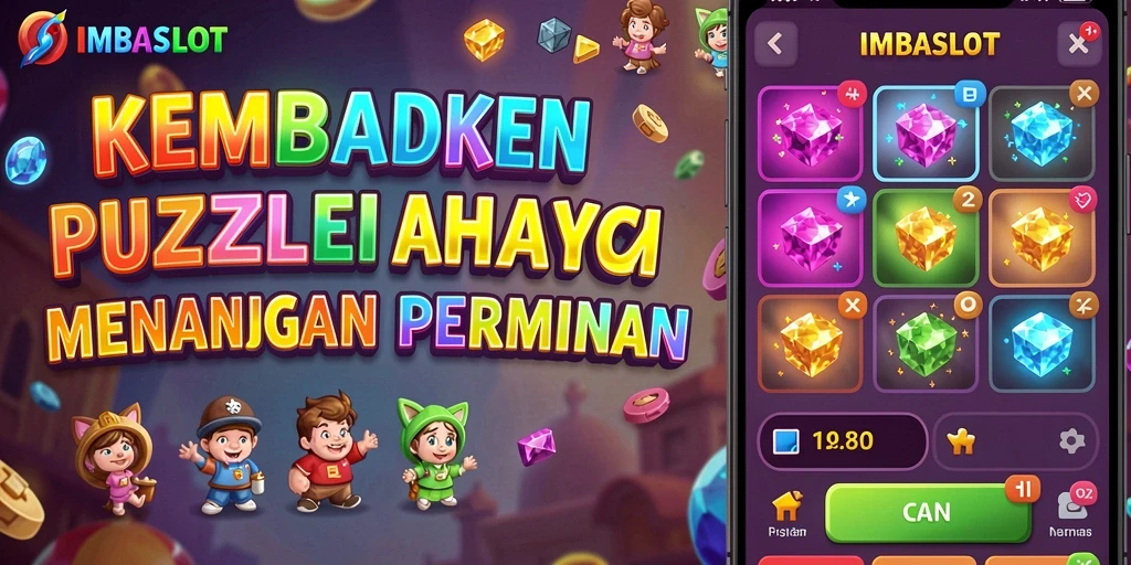 Tampilan gameplay IMBASLOT yang menarik dengan teka-teki penuh warna.