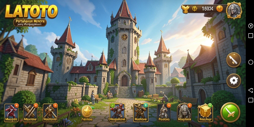 Tampilan gameplay LATOTO dengan aksi menara pertahanan yang mendebarkan.