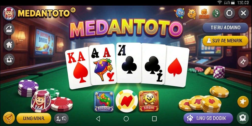Screenshot gameplay MEDANTOTO yang menampilkan suasana bermain Domino yang seru.