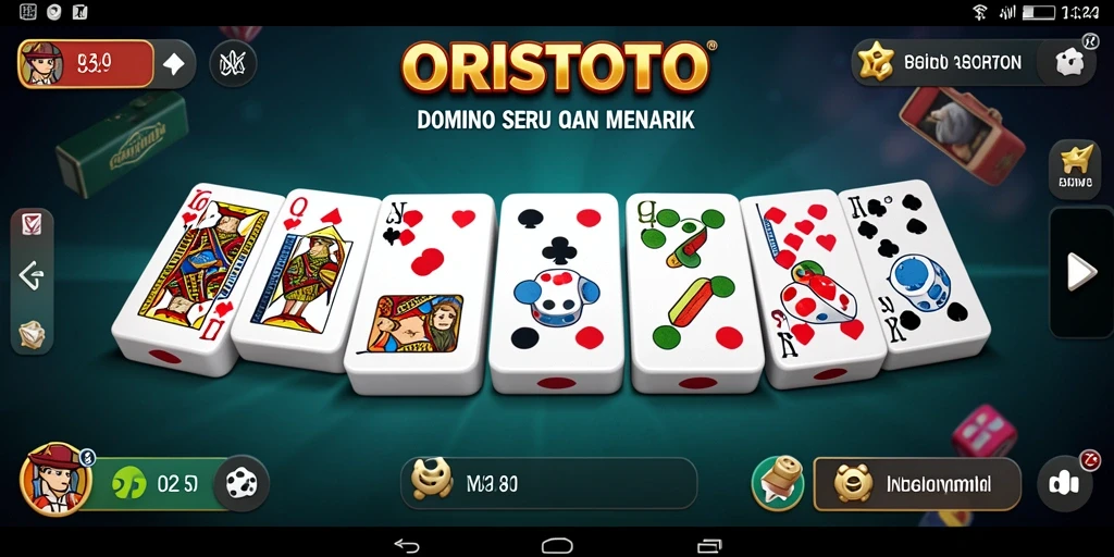 Tampilan layar permainan domino yang menarik di ORISTOTO.