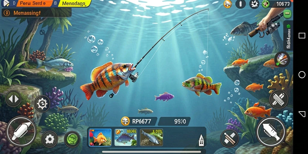 Screenshot utama RP6677 menampilkan pengalaman memancing yang mengasyikkan.