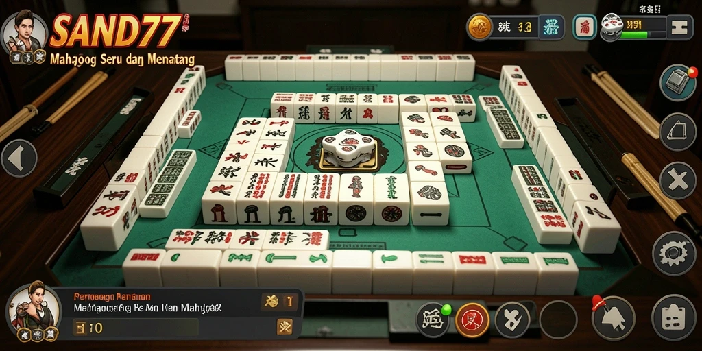 Tampilan gameplay SAND77 yang memukau dalam permainan Mahjong.