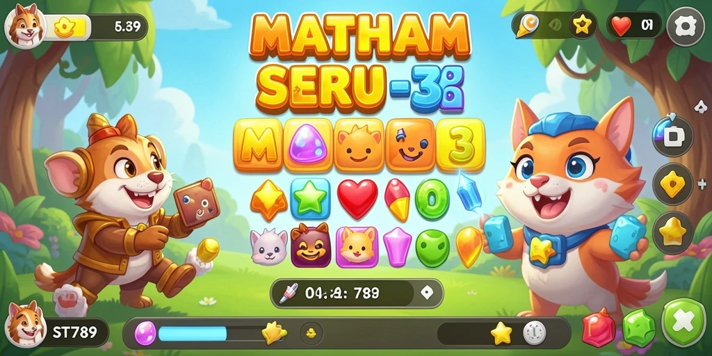 Tampilan gameplay ST789 yang menarik dengan elemen Match-3 yang menantang.